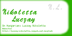 nikoletta luczay business card